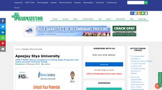 
                            10. Apeejay Stya University | PharmaTutor