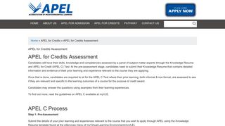 
                            7. APEL for Credits Assessment | APEL