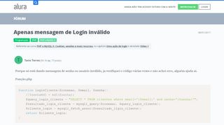 
                            7. Apenas mensagem de Login inválido | Alura - Cursos online de ...