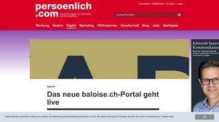 
                            13. Aperto: Das neue baloise.ch-Portal geht live - Digital - persoenlich.com