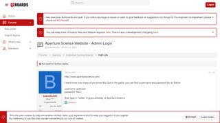 
                            5. Aperture Science Website - Admin Login | IGN Boards - IGN.com