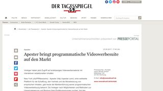 
                            9. Apester: Apester bringt programmatische Videowerbesuite auf den ...