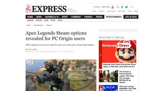 
                            9. Apex Legends Steam options revealed for PC Origin users | Gaming ...