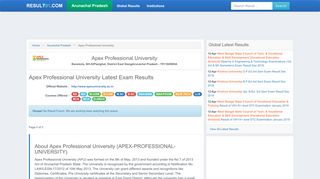 
                            8. Apex Professional University - Arunachal Pradesh - Result91.com