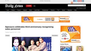 
                            7. Apexaura celebrates third anniversary recognising sales personnel ...