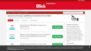 
                            2. Apfelkiste Gutschein Schweiz → CHF 5 Rabatt » Februar 2019 - Blick.ch