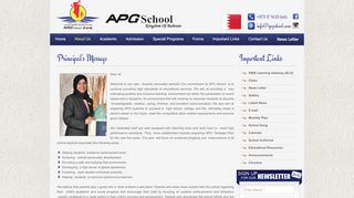 
                            10. APG School Bahrain Principal's Message Bahrain