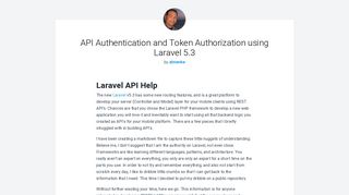 
                            12. API Authentication and Token Authorization using Laravel 5.3 - GistLog
