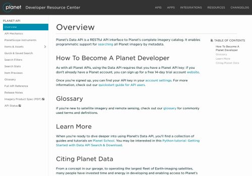 
                            8. API Docs - Planet Developer Center - Planet Labs