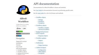 
                            4. API documentation — Alfred-Workflow 1.33 ... - deanishe.net