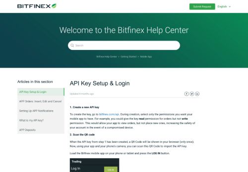 
                            2. API Key Setup & Login – Bitfinex Help Center - Bitfinex support