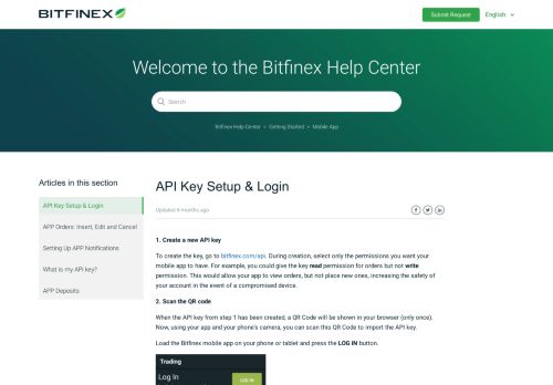 
                            3. API Key Setup & Login – Bitfinex Help Center