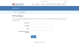 
                            11. API Key Signup | api.data.gov
