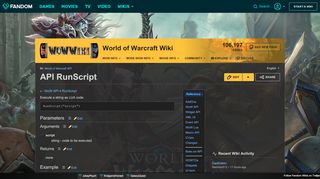 
                            11. API RunScript | WoWWiki | FANDOM powered by Wikia