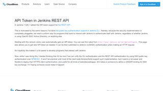 
                            8. API Token in Jenkins REST API | CloudBees