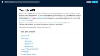 
                            1. API | Tumblr