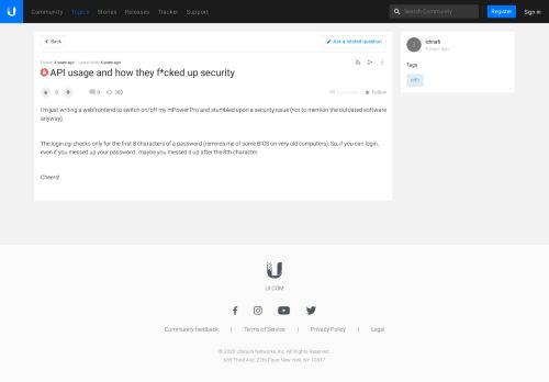 
                            10. API usage and how they f*cked up security - Ubiquiti Networks ...