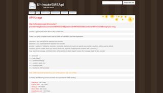 
                            9. API Usage - ultimatesmsapi - Google Sites