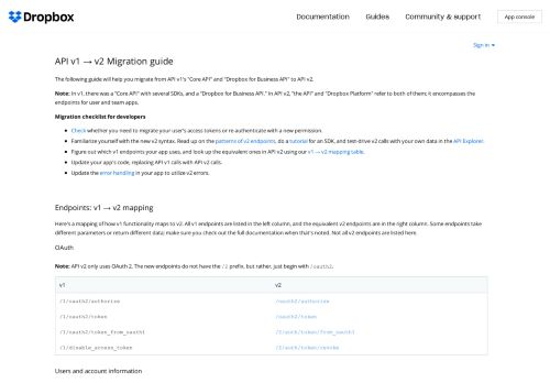 
                            3. API v1 to API v2 migration guide - Developers - Dropbox