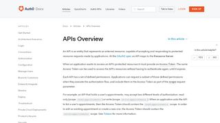 
                            11. APIs Overview - Auth0