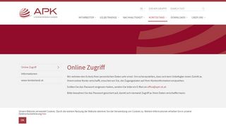 
                            2. APK Vorsorge : Online Zugriff - APK Vorsorgekasse AG