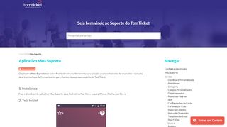 
                            11. Aplicativo Meu Suporte - TomTicket - Base de Conhecimento