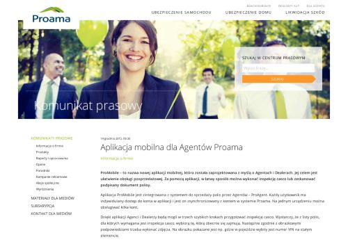 
                            5. Aplikacja mobilna dla Agentów Proama - Centrum prasowe - Proama