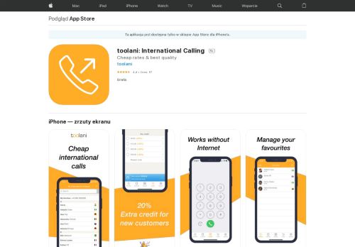 
                            7. Aplikacja toolani - Cheap Calling App w App Store - iTunes - Apple