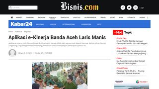 
                            9. Aplikasi e-Kinerja Banda Aceh Laris Manis - Kabar24 - Bisnis.com