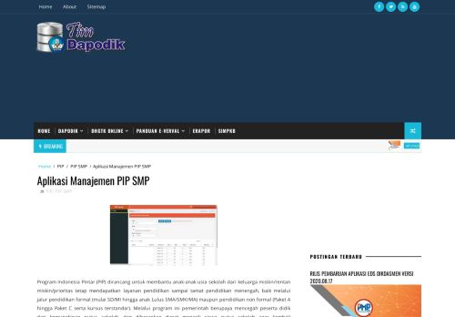 
                            9. Aplikasi Manajemen PIP SMP - Tim Dapodik