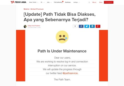 
                            10. Aplikasi Path Tidak Bisa Diakses - Tech in Asia Indonesia