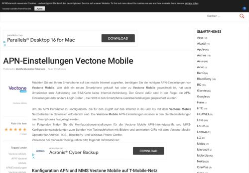 
                            10. APN-Einstellungen Vectone Mobile - APN Österreich