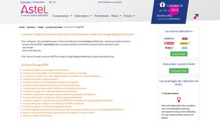 
                            6. (APN) Internet mobile avec Orange Belgique (Mobistar) - Astel