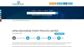 
                            11. APNA RECHARGE POINT PRIVATE LIMITED - Company, directors ...