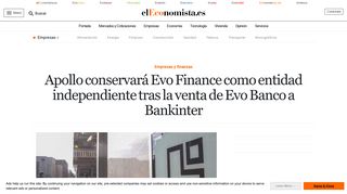 
                            10. Apollo conservará Evo Finance como entidad ... - elEconomista.es