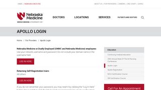 
                            10. Apollo Login | Nebraska Medicine Omaha, NE