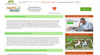 
                            8. Apollo Munich Health Insurance Online in India | Buy & Renewal