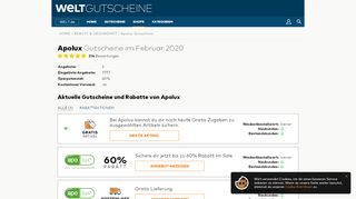 
                            10. Apolux Gutschein Februar 2019 • Geprüfte Gutscheincodes bei WELT