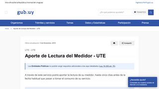 
                            7. Aporte de Lectura del Medidor - UTE | Portal del Estado Uruguayo