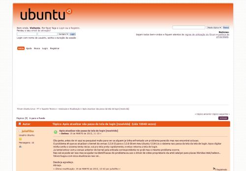 
                            4. Após atualizar não passa da tela de login [resolvido] - Fórum ...