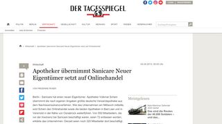 
                            10. Apotheker übernimmt Sanicare Neuer Eigentümer setzt auf ...