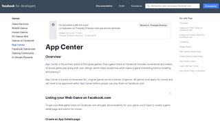 
                            4. App Center - Games - Facebook for Developers