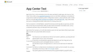 
                            11. App Center Test - Visual Studio App Center | Microsoft Docs