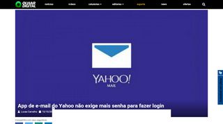 
                            8. App de e-mail do Yahoo não exige mais senha para fazer login