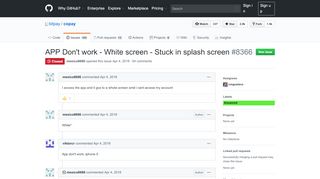 
                            1. APP Don't work - White screen - Stuck in splash screen · Issue #8366 ...