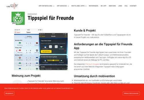 
                            5. App Entwicklung | mobivention | Tippspiel für Freunde