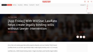 
                            13. [App Friday] With WillStar, LawRato helps create legally ...