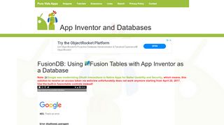 
                            11. App Inventor Tutorials and Examples: Fusiontable | Pura Vida Apps