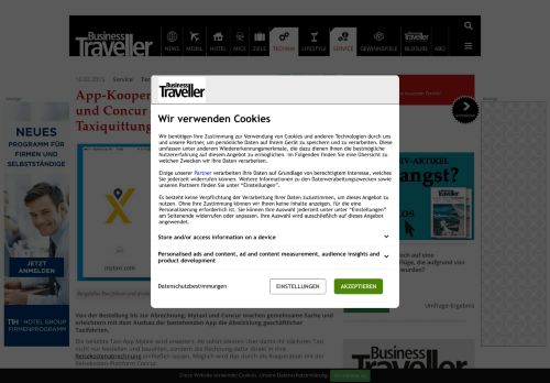 
                            11. App-Kooperation von Mytaxi und Concur ... - Business Traveller