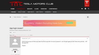 
                            3. App login issues? | Tesla Motors Club